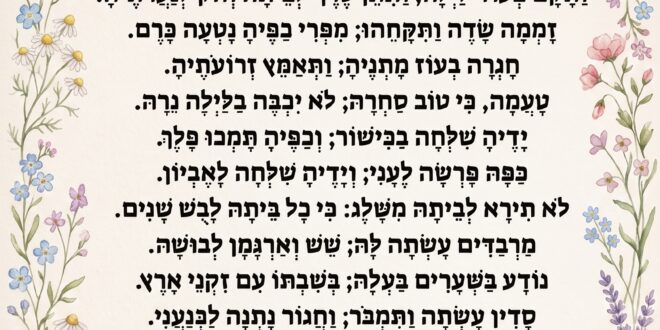 ברכת אשת חיל להדפסה חינם