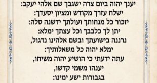 תהילים פרק כ יענך ה' ביום צרה תפילה ישועה ביום צרה